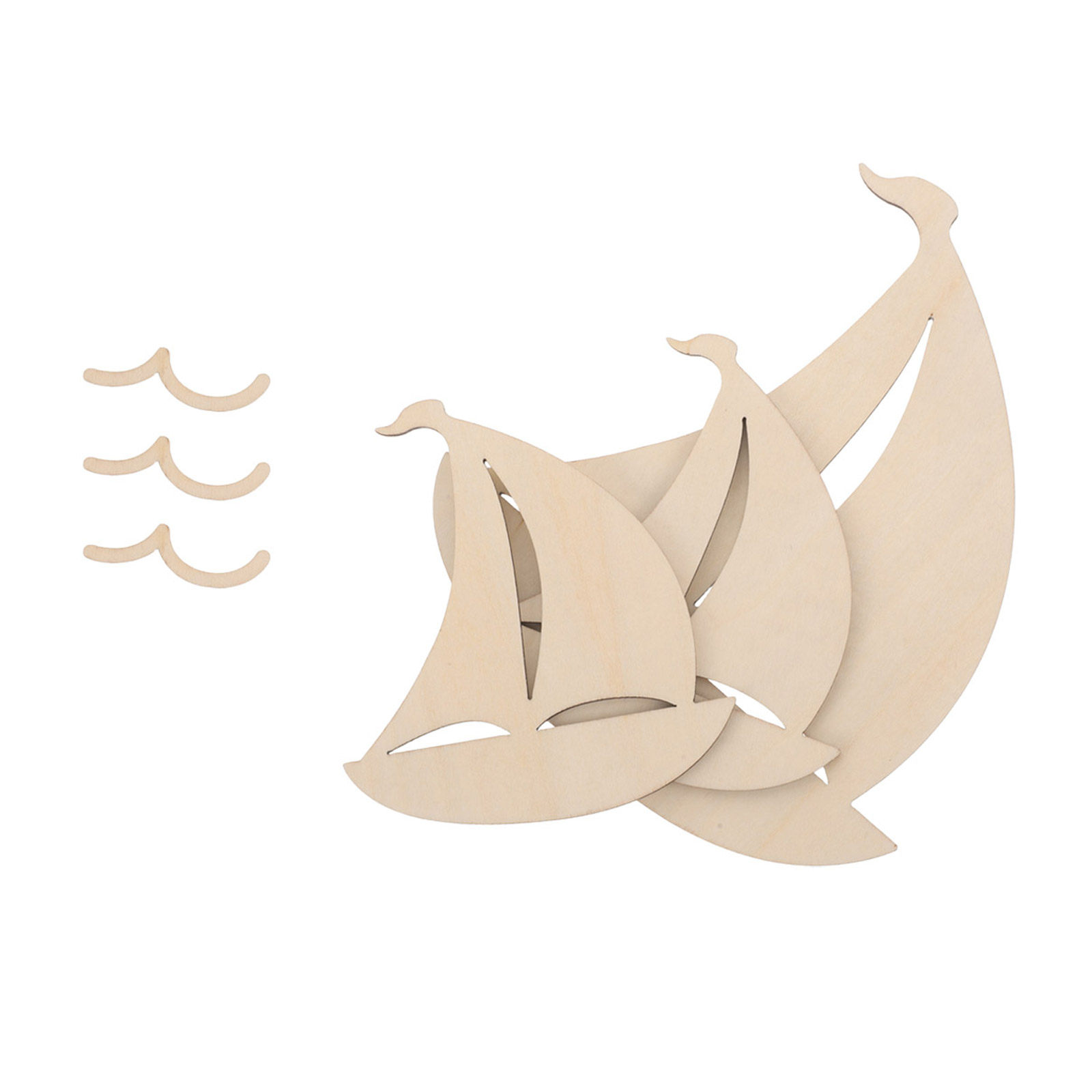 6Pcs Unfinished Wood Sailboat  - Art And Craft For Nursery review and price