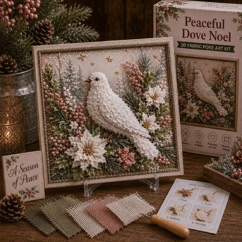 Vintage Christmas Fabric Poke  - Art Craft Kit review and price